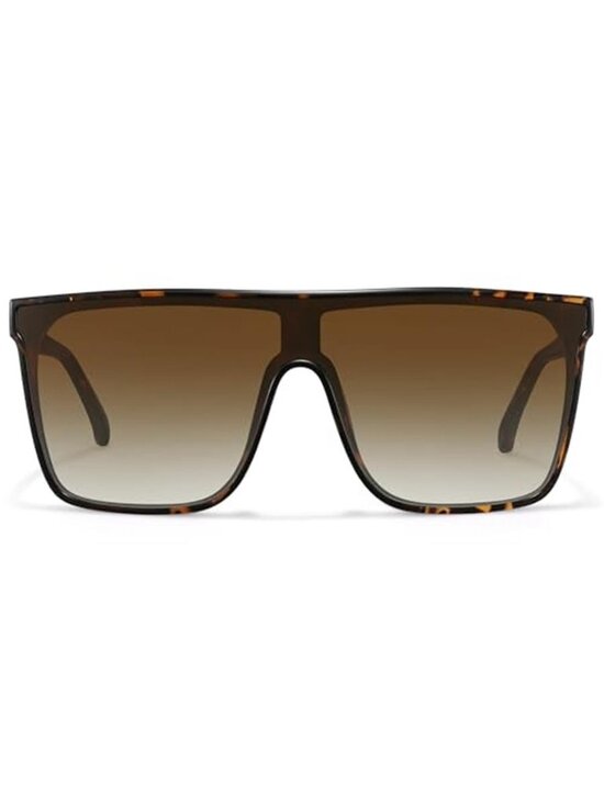 Unisex Trendy Square Oversized Sunglasses Retro Flat Top Shield Sun Glasses